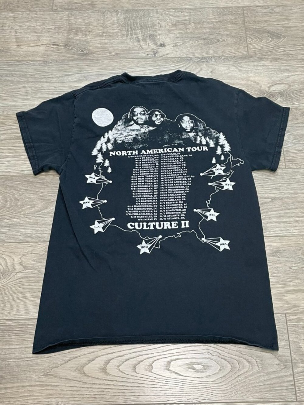 Migos Culture II North American Tour T-Shirt 2018 Rap Merch Black Graphic Size S